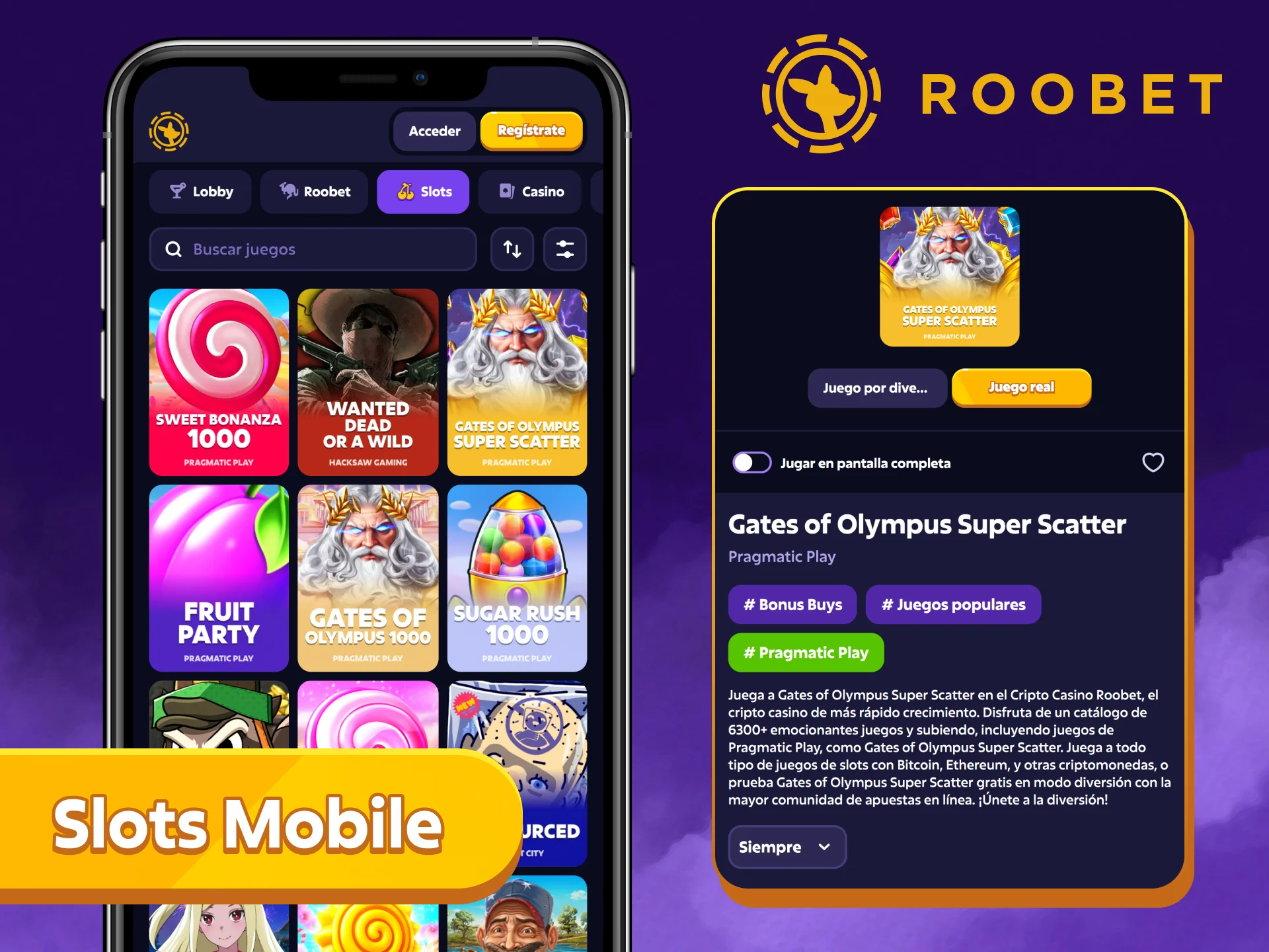 Gana a lo grande en las tragamonedas con la aplicación PWA del casino Roobet.