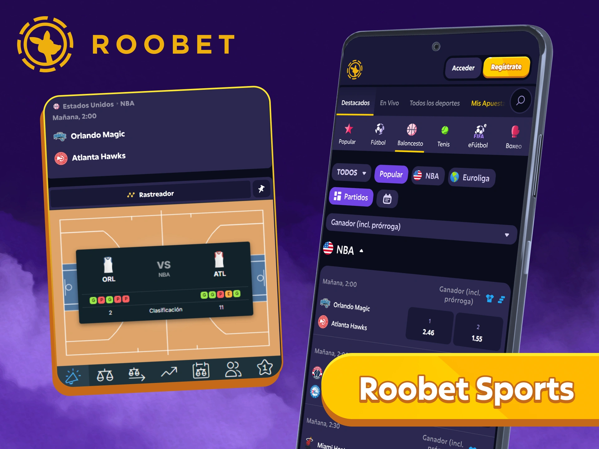 Realiza tus apuestas a través de la aplicación PWA de Roobet Sportsbook.