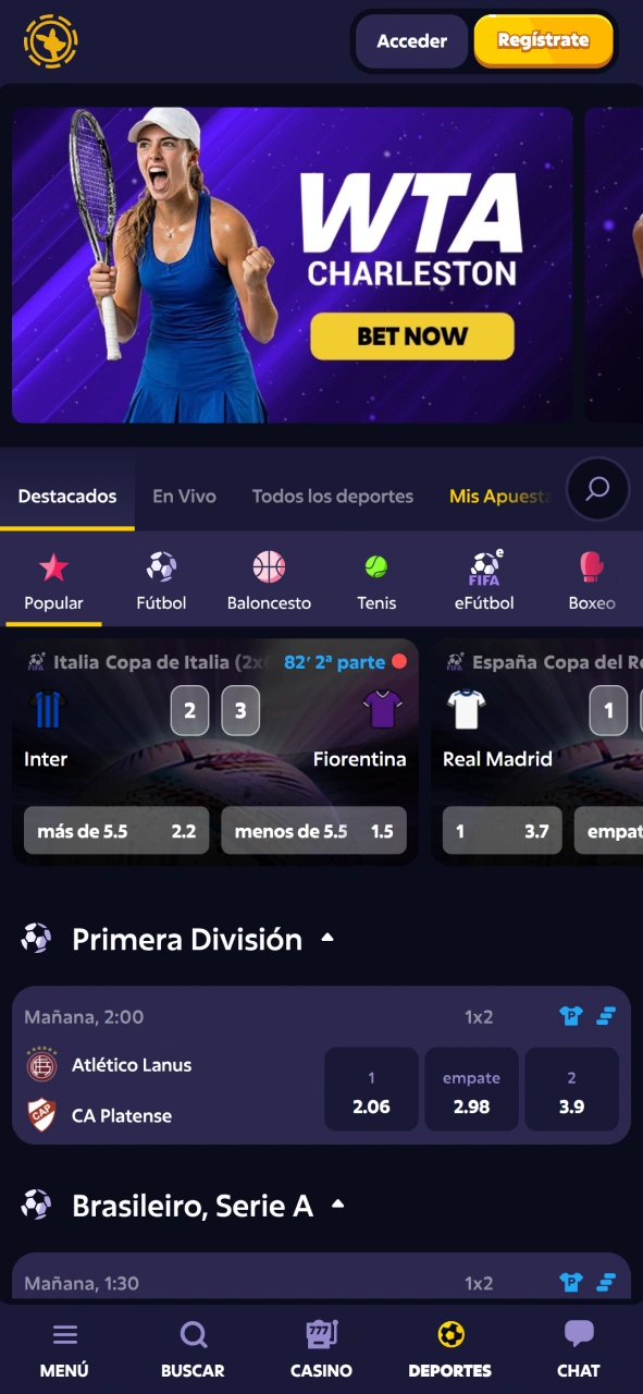 Realiza apuestas en torneos deportivos y gana a lo grande con la aplicación Roobet.