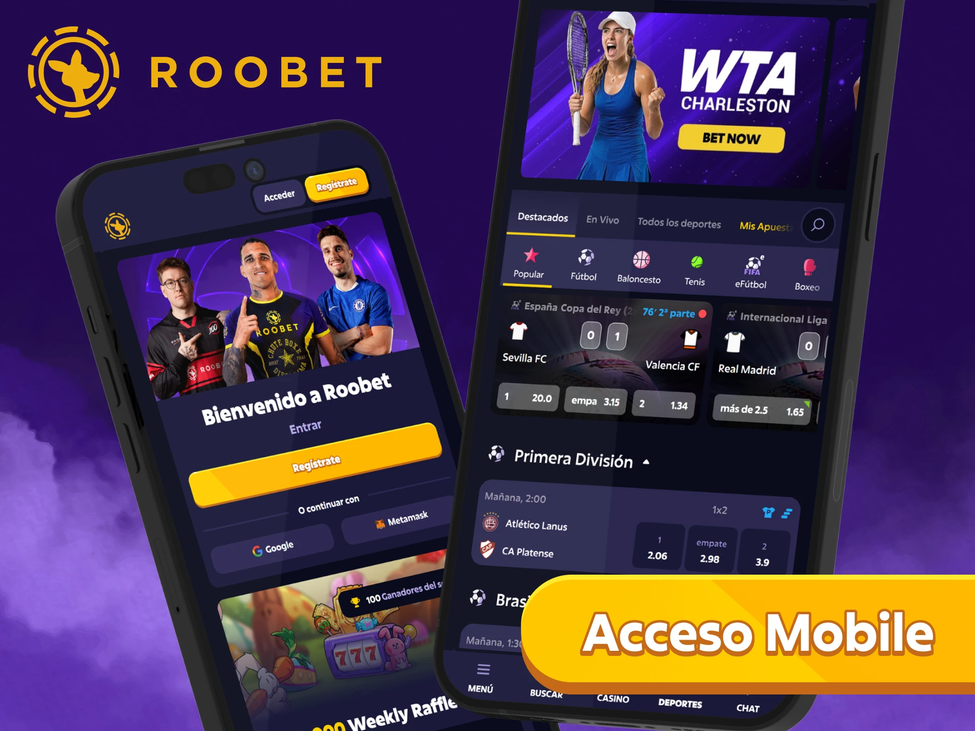 Disfrutá de un Acceso Mobile Optimizado para jugar en Roobet desde cualquier lugar.
