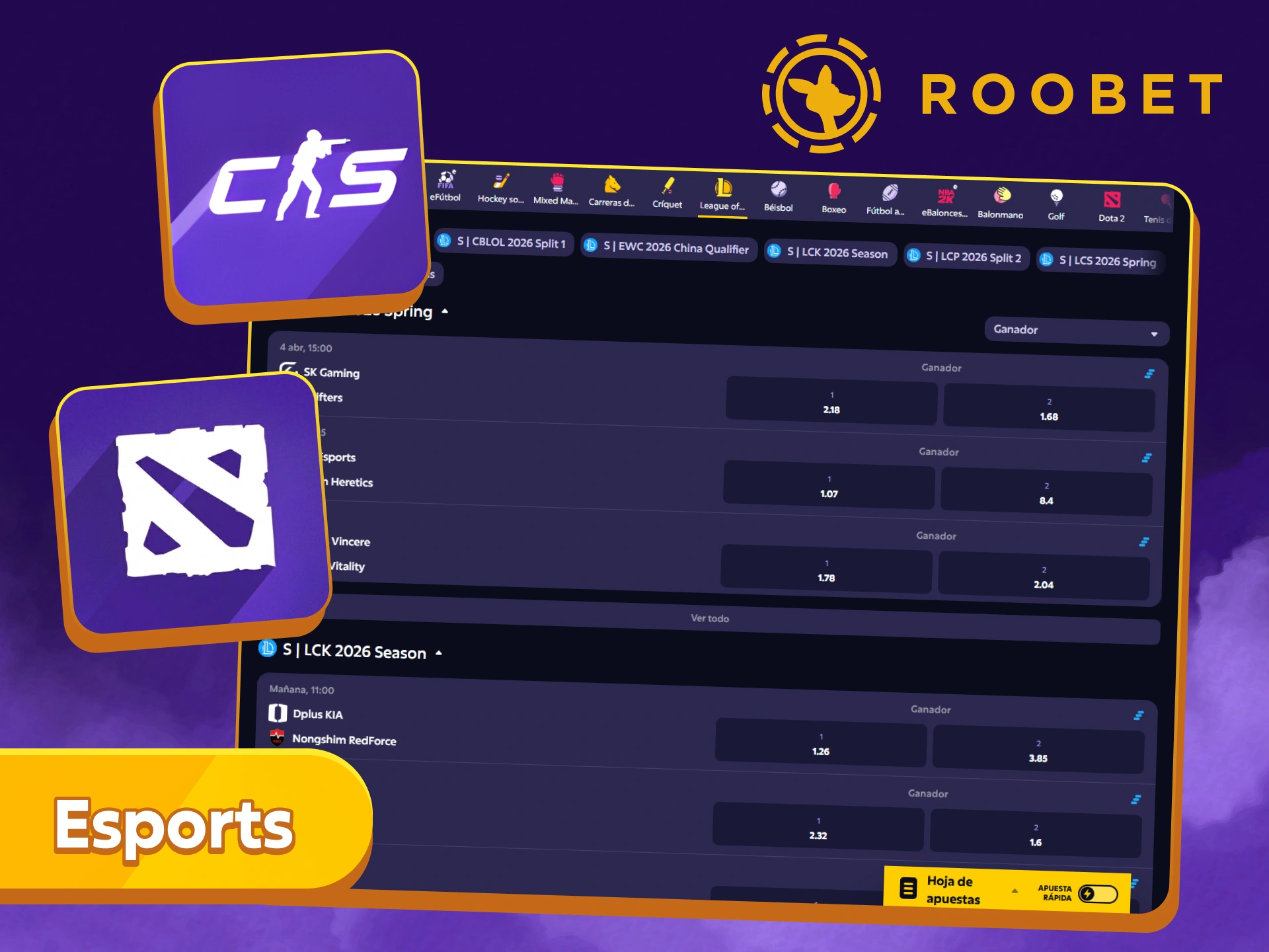 Viví la Roobet Cup y apostá en los mejores torneos internacionales de Esports.