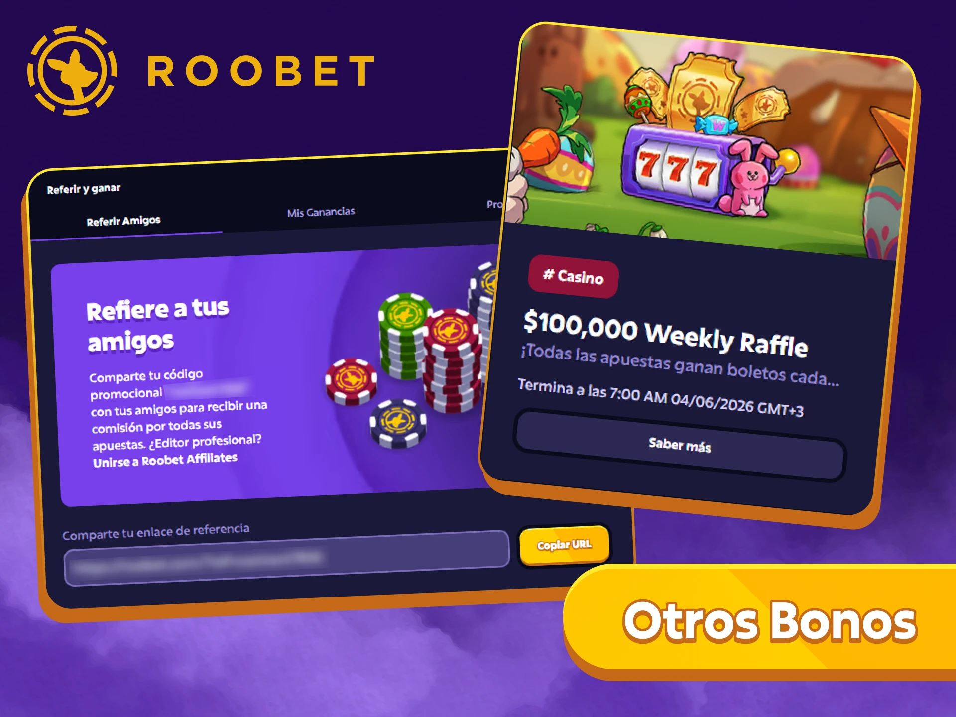 Aprovecha otros bonos para disfrutar de una mejor experiencia de juego en Roobet.