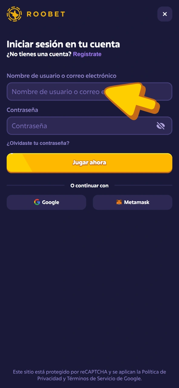 Inicia sesión o regístrate en la aplicación Roobet para empezar a apostar en baloncesto.