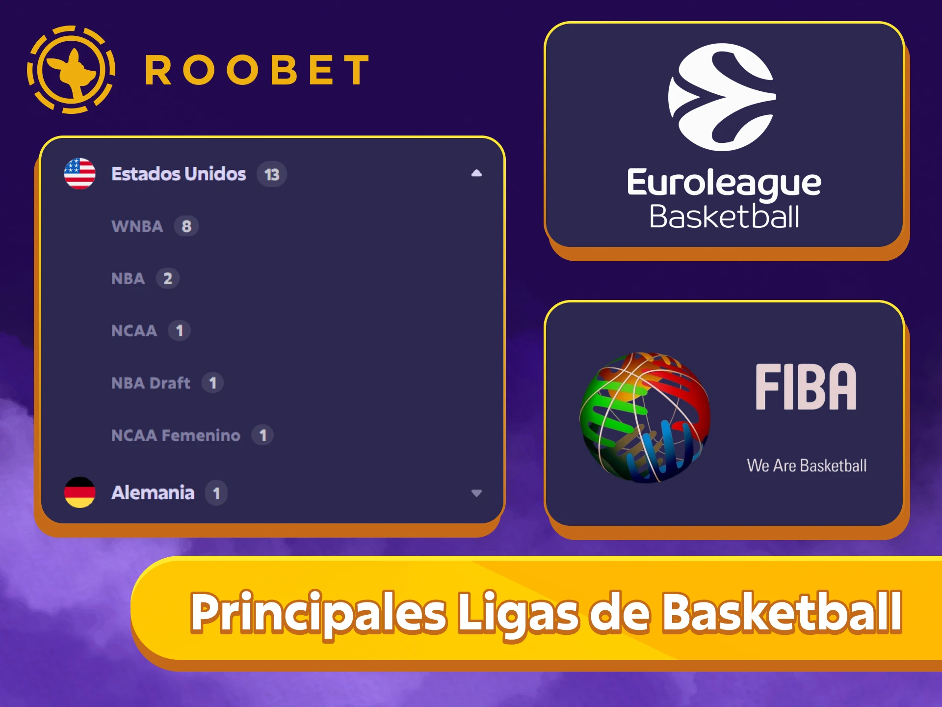 Apuesta en las mejores ligas de baloncesto con la casa de apuestas Roobet.