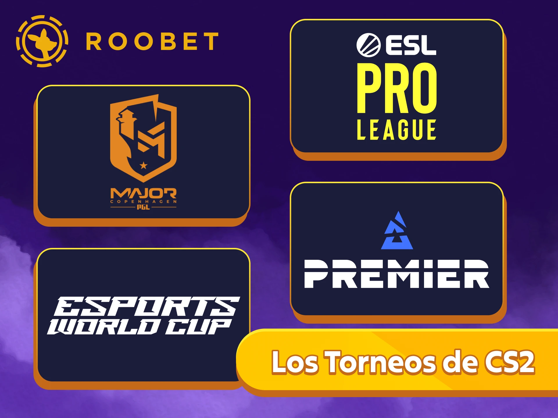 Elige los torneos de CS2 más importantes y gana en Roobet.