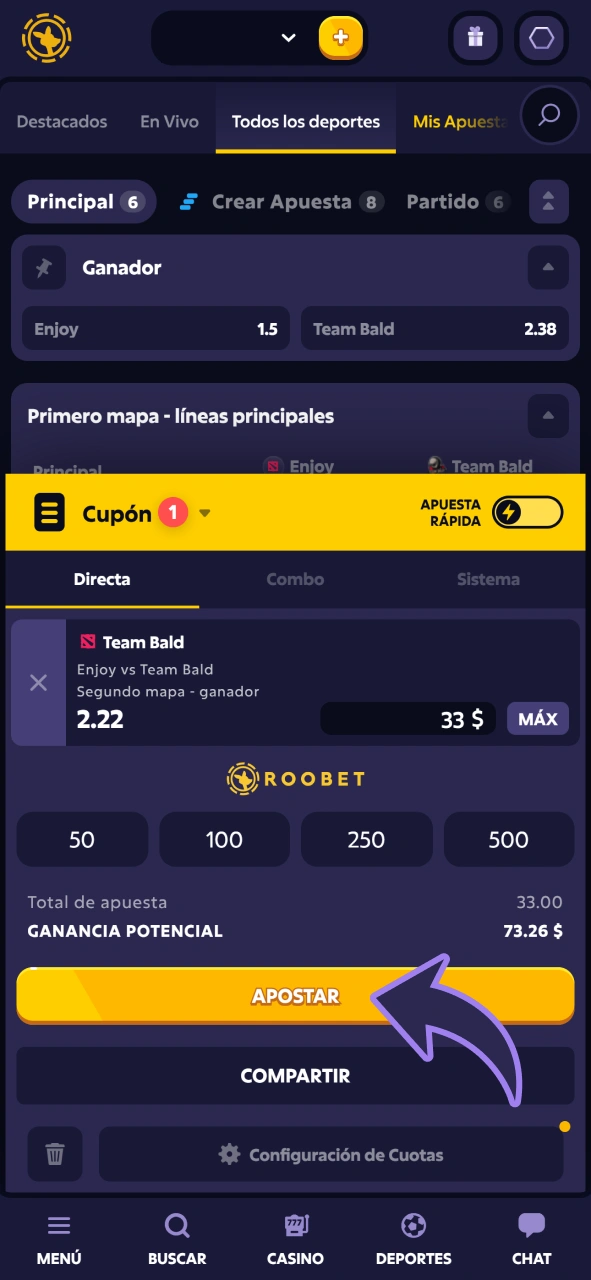 Realiza tu apuesta de Dota 2 y espera tu victoria en Roobet.