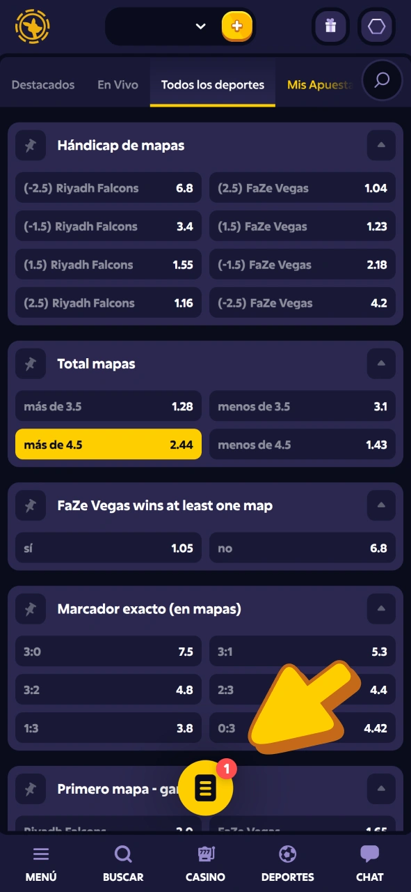 Realiza tu apuesta en el eSport que elijas en la casa de apuestas de la aplicación Roobet.