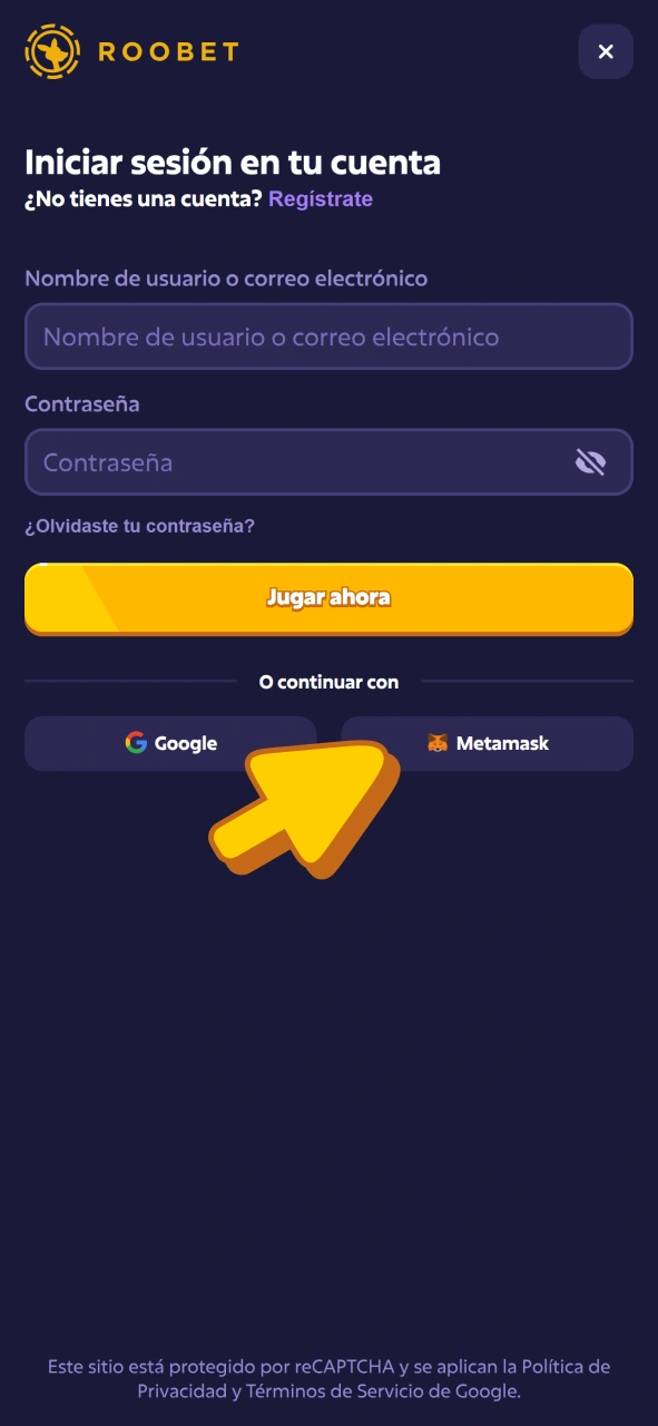 Ingresa tu cuenta para apostar en Roobet app eSports.