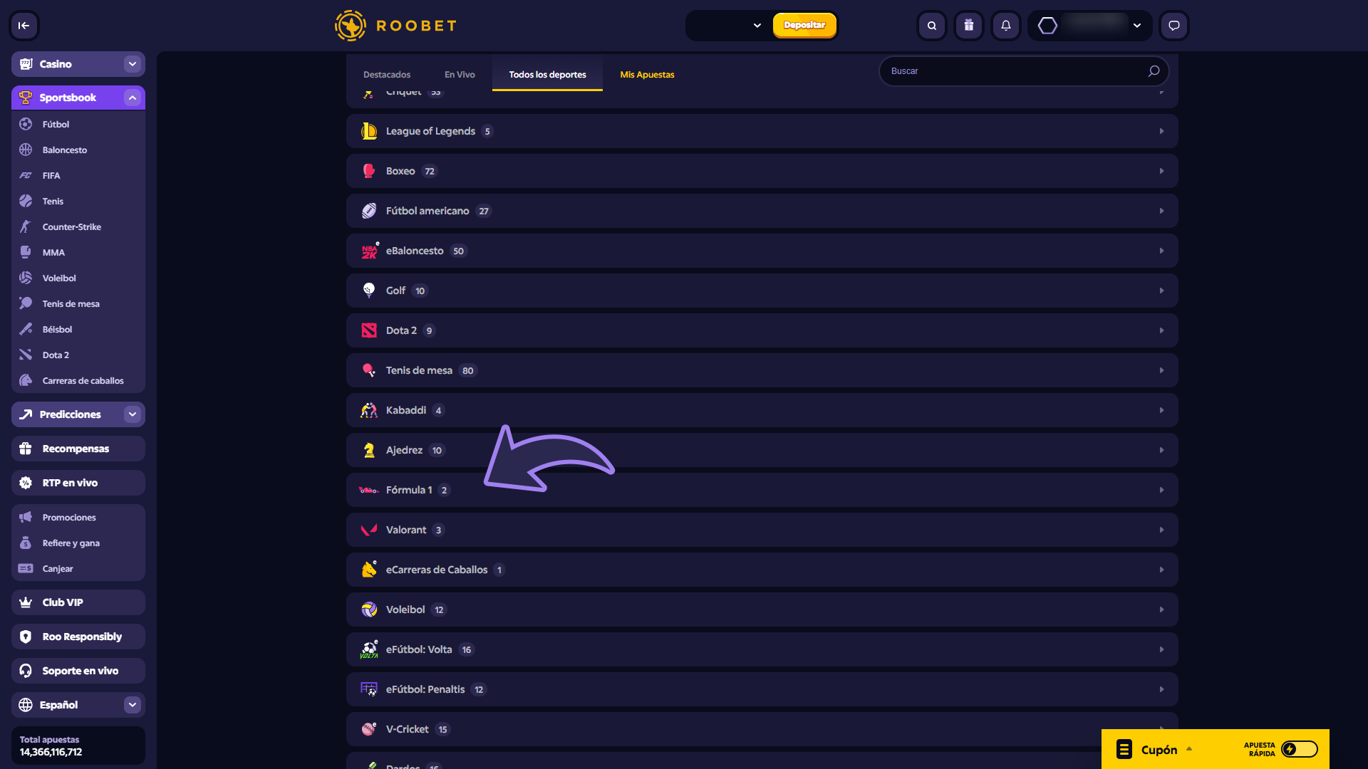 Visita la página de apuestas deportivas de Fórmula 1 en Roobet.