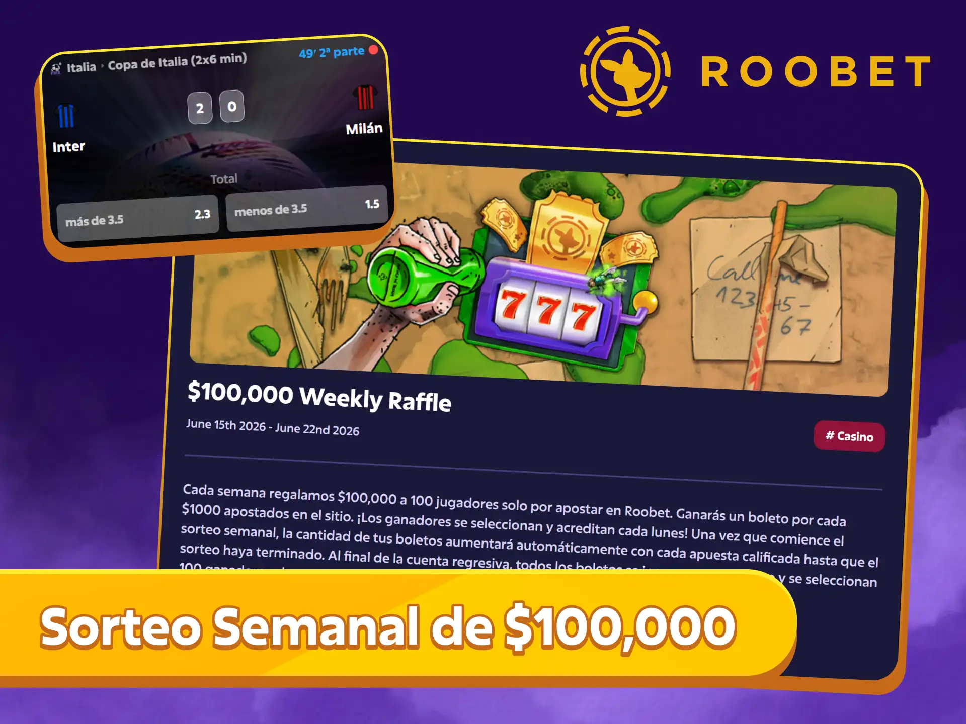 Apuesta al fútbol y gana a lo grande con el bono de bienvenida de Roobet.