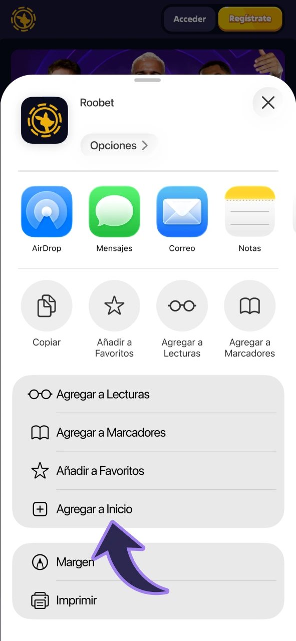 Obtén la aplicación PWA e inicia sesión en Roobet.