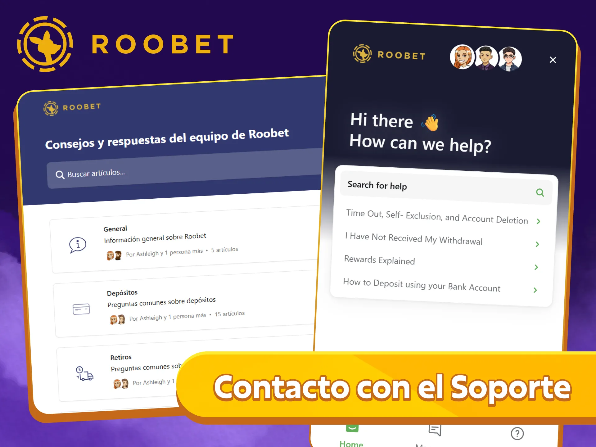 Contacta al soporte técnico de Roobet para resolver tus dudas de pago.