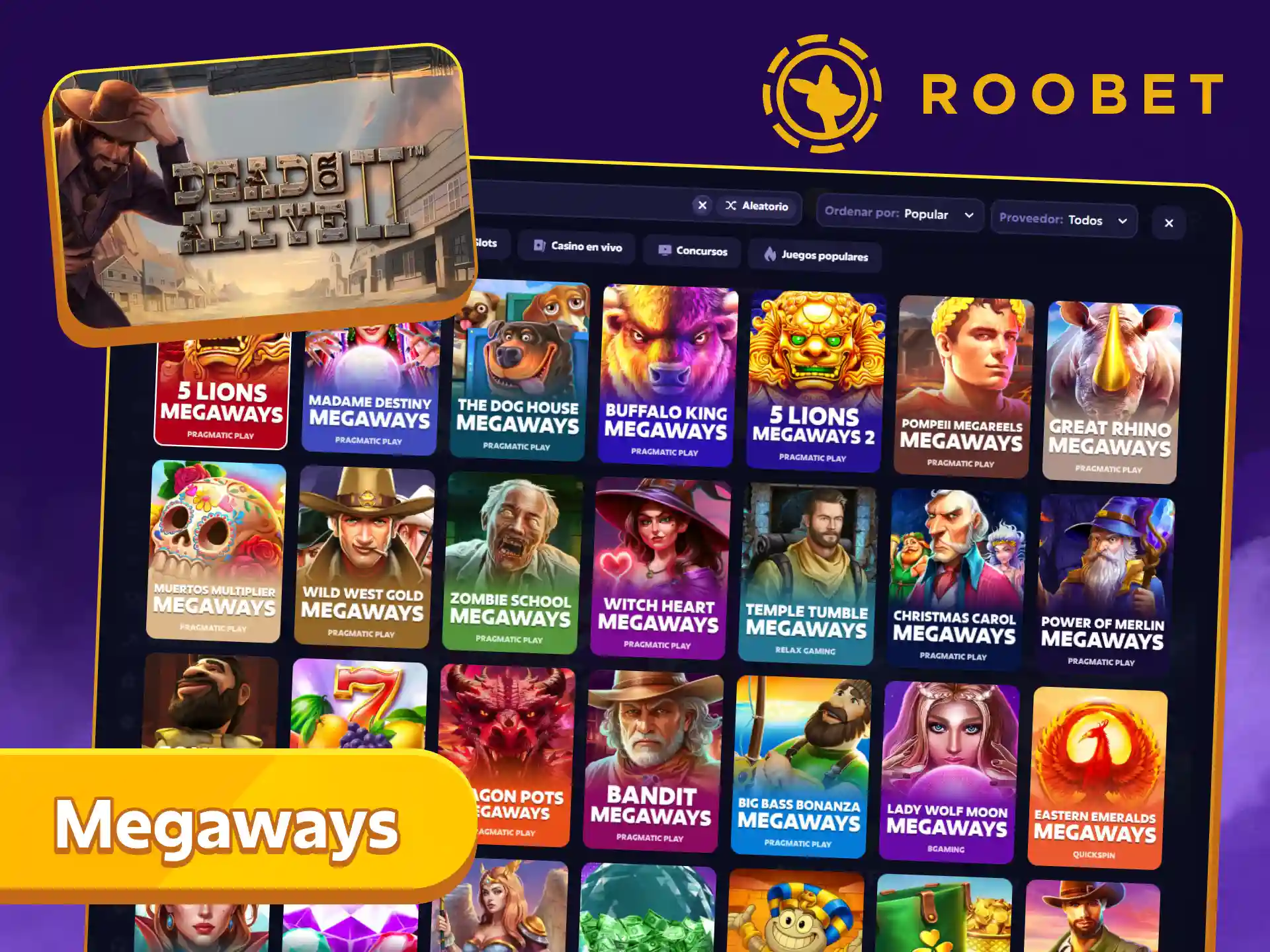 Multiplicá tus caminos hacia la victoria con el sistema Megaways de Roobet.